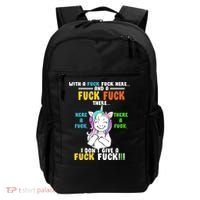 I Don't Give A Fuck Fuck Offensive Funny Unicorn Backpack thumb 0