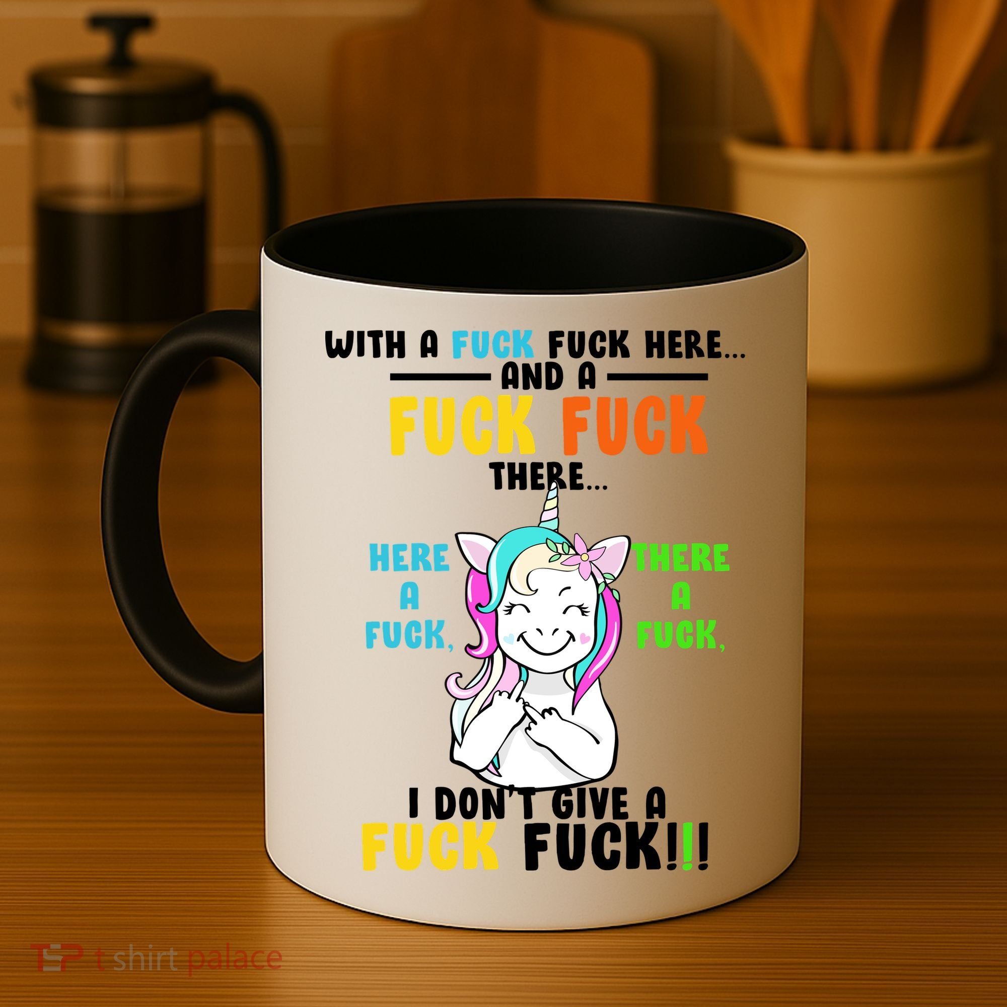 I Don't Give A Fuck Fuck Offensive Funny Unicorn Coffee Mug