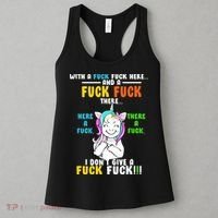 I Don't Give A Fuck Fuck Offensive Funny Unicorn Women's Tank Top thumb 3
