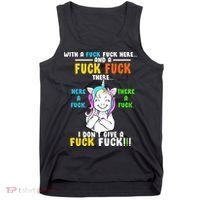 I Don't Give A Fuck Fuck Offensive Funny Unicorn Tank Top thumb 0