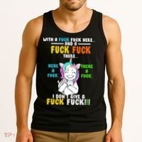 I Don't Give A Fuck Fuck Offensive Funny Unicorn Tank Top thumb 3