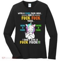 I Don't Give A Fuck Fuck Offensive Funny Unicorn Women's Long Sleeve Shirt thumb 0