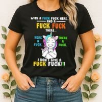 I Don't Give A Fuck Fuck Offensive Funny Unicorn Women's T-Shirt thumb 2