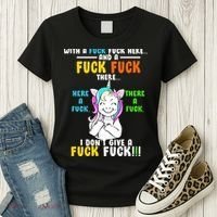 I Don't Give A Fuck Fuck Offensive Funny Unicorn Women's T-Shirt thumb 3