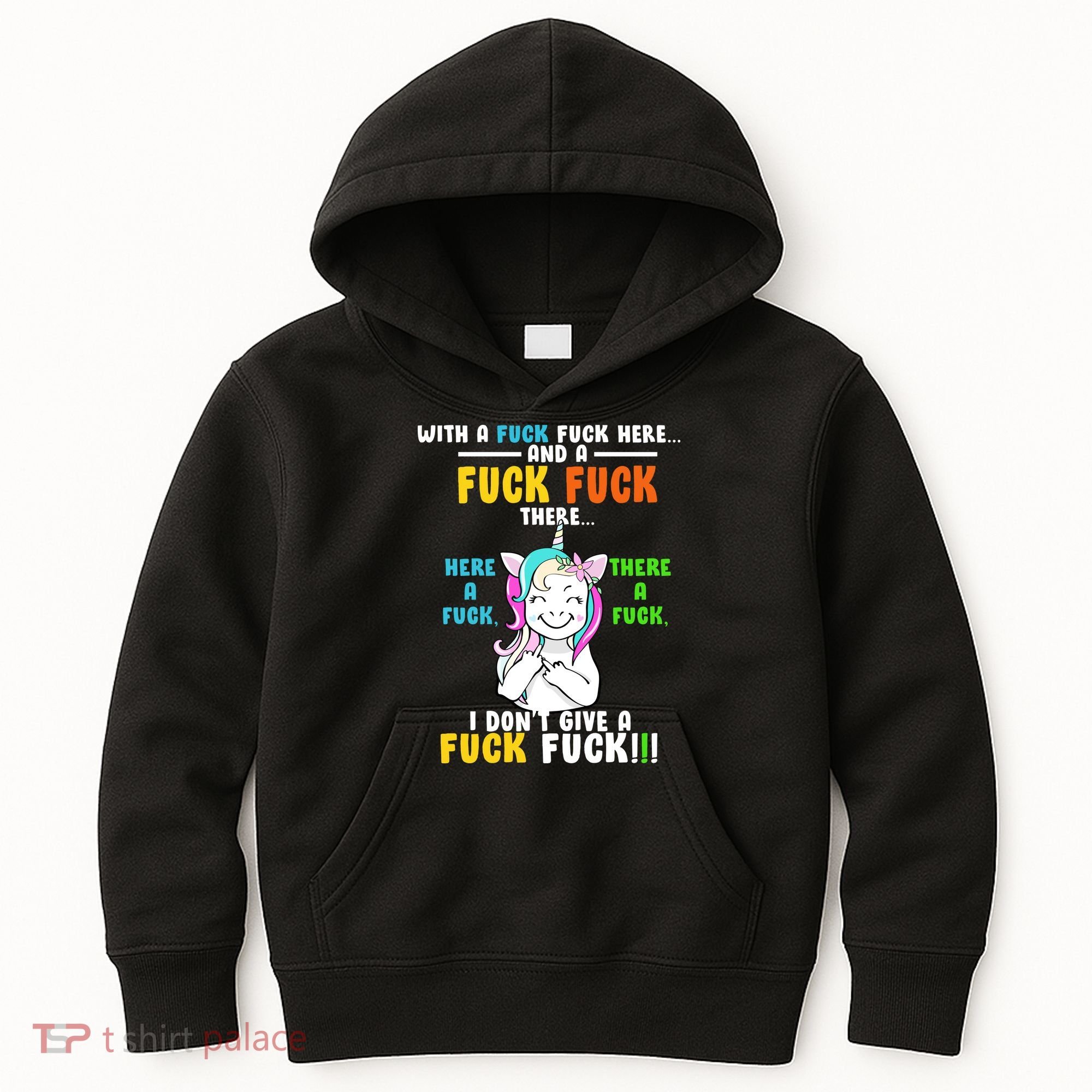I Don't Give A Fuck Fuck Offensive Funny Unicorn Kids Hoodie