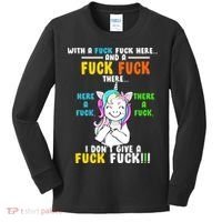 I Don't Give A Fuck Fuck Offensive Funny Unicorn Kids Long Sleeve Shirt thumb 0