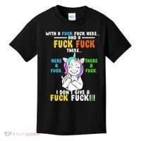 I Don't Give A Fuck Fuck Offensive Funny Unicorn Kids T-Shirt thumb 0