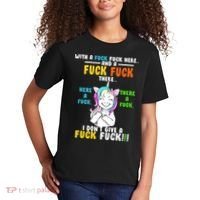 I Don't Give A Fuck Fuck Offensive Funny Unicorn Kids T-Shirt thumb 2