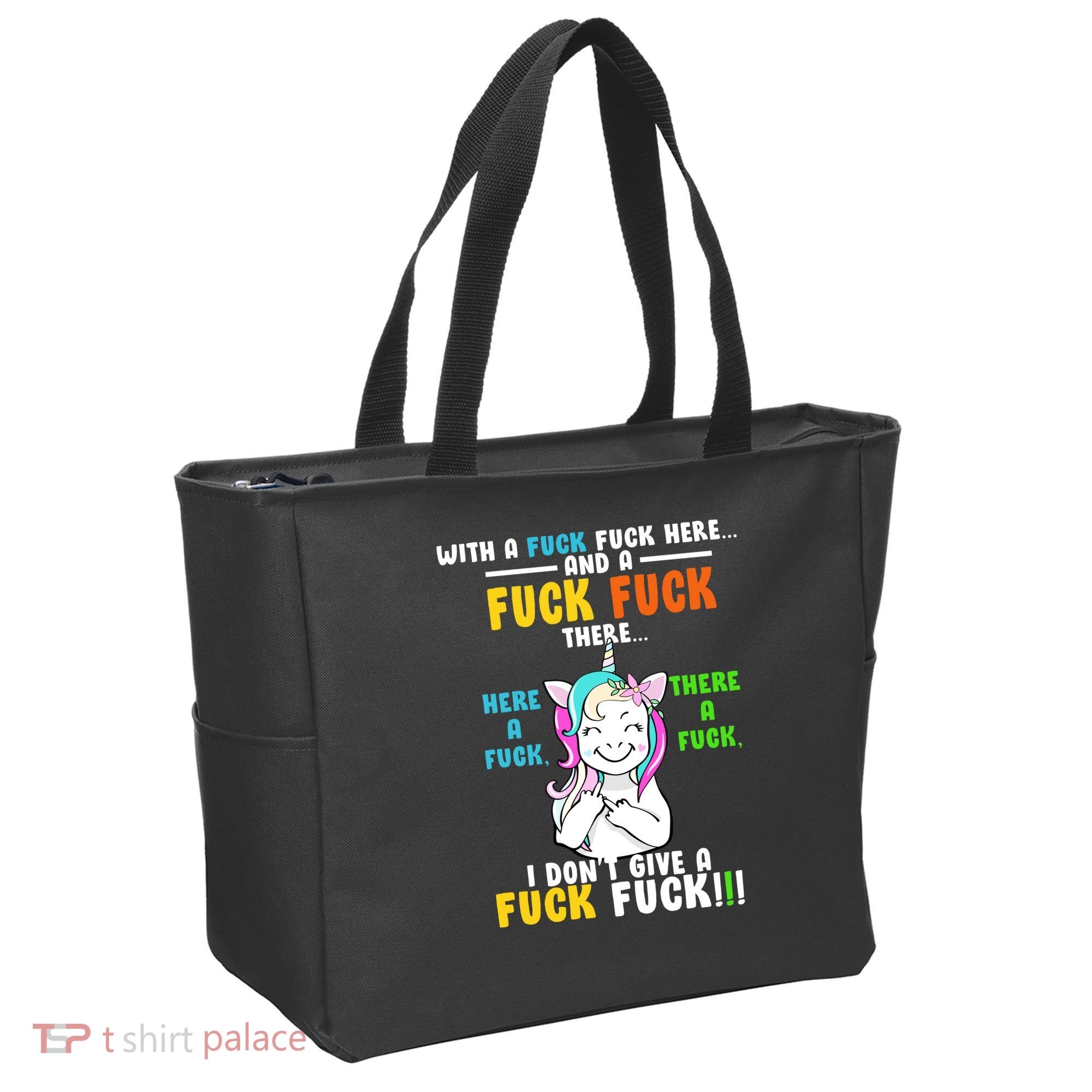 I Don't Give A Fuck Fuck Offensive Funny Unicorn Tote Bag