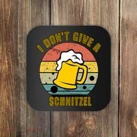 I Don't Give A Schnitzel Funny Oktoberfest Beer Coaster thumb 0