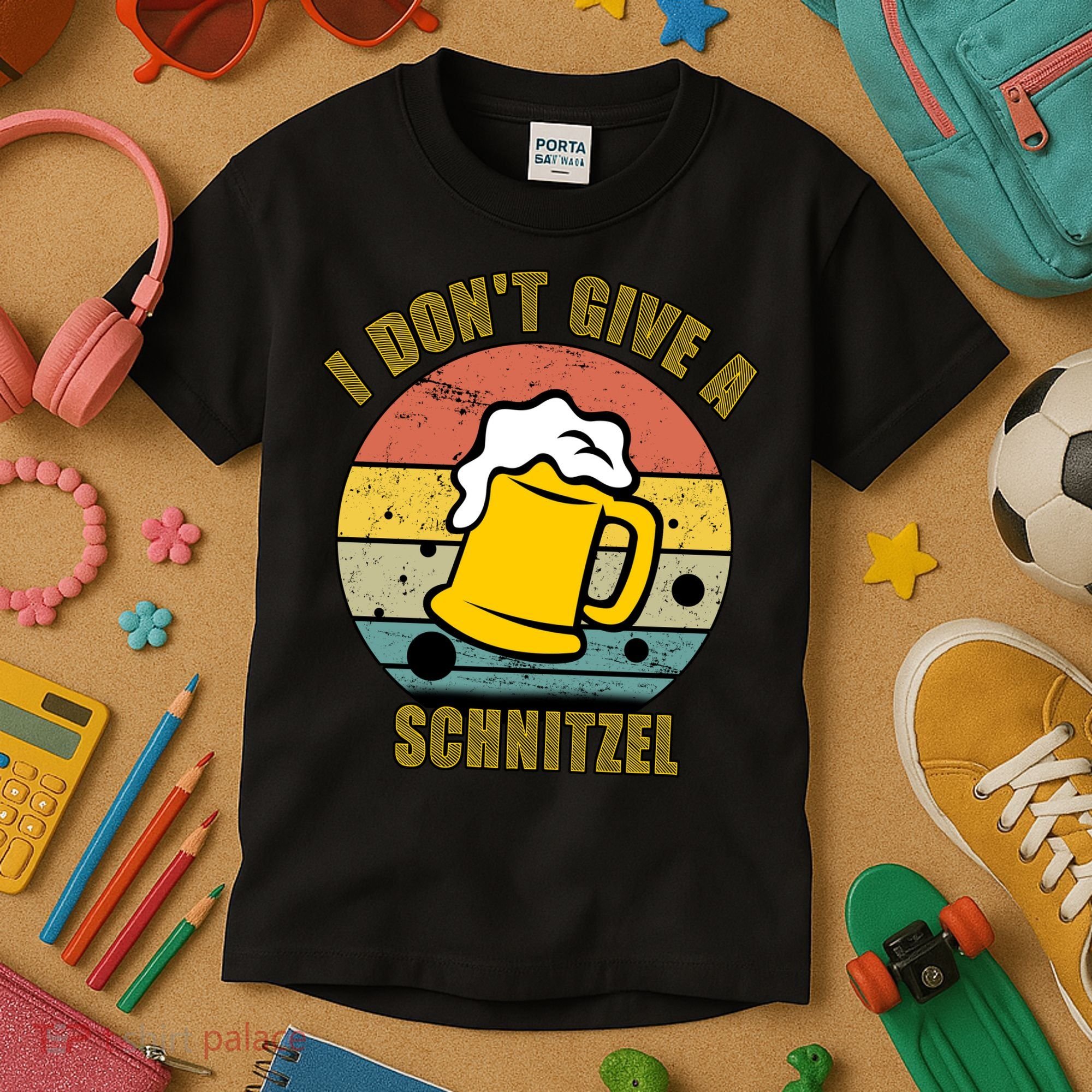 I Don't Give A Schnitzel Funny Oktoberfest Beer Kids T-Shirt