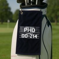 I Don't Have A PHD I Earned A DD-214 Golf Towel thumb 2