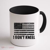 I Dont Kneel Distressed USA Flag Coffee Mug thumb 1