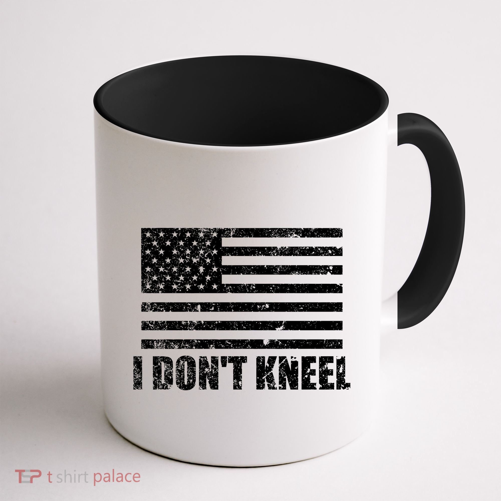 I Dont Kneel Distressed USA Flag Coffee Mug