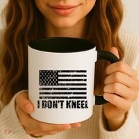 I Dont Kneel Distressed USA Flag Coffee Mug thumb 3