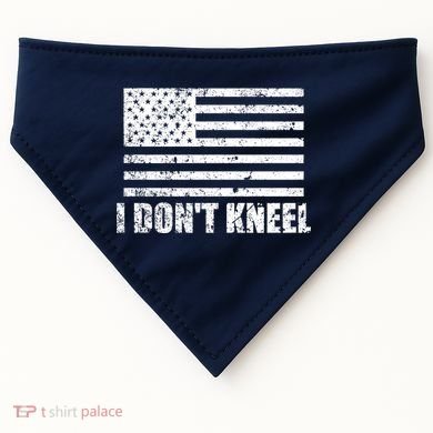 I Dont Kneel Distressed USA Flag USA-Made Doggie Bandana