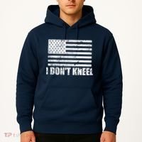 I Dont Kneel Distressed USA Flag Hoodie thumb 2