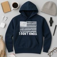 I Dont Kneel Distressed USA Flag Hoodie thumb 3