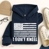 I Dont Kneel Distressed USA Flag Hoodie thumb 4