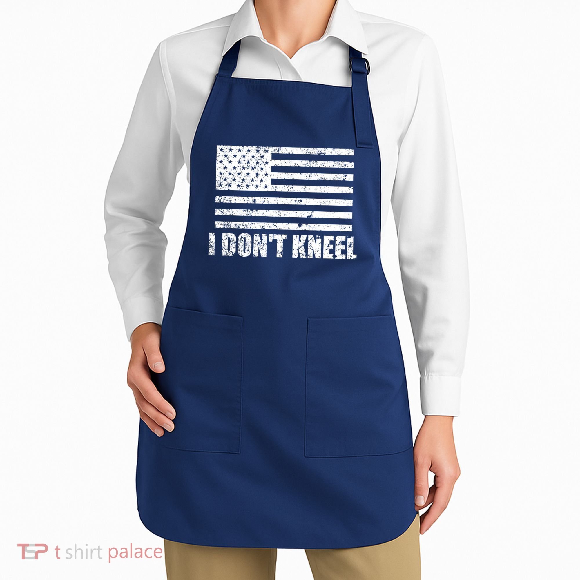 I Dont Kneel Distressed USA Flag Apron