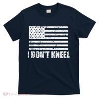 I Dont Kneel Distressed USA Flag T-Shirt thumb 0
