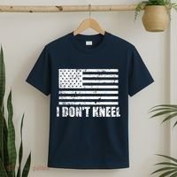 I Dont Kneel Distressed USA Flag T-Shirt thumb 2
