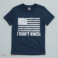 I Dont Kneel Distressed USA Flag T-Shirt thumb 5