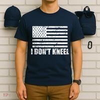I Dont Kneel Distressed USA Flag T-Shirt thumb 6