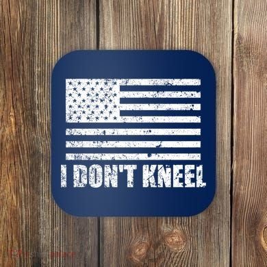 I Dont Kneel Distressed USA Flag Coaster