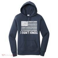 I Dont Kneel Distressed USA Flag Women's Hoodie thumb 0