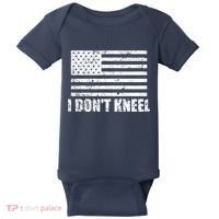 I Dont Kneel Distressed USA Flag Baby Bodysuit thumb 0