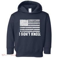 I Dont Kneel Distressed USA Flag Toddler Hoodie thumb 0