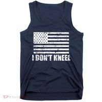 I Dont Kneel Distressed USA Flag Tank Top thumb 0