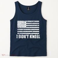 I Dont Kneel Distressed USA Flag Tank Top thumb 2