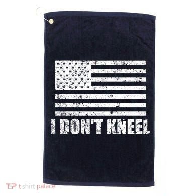 I Dont Kneel Distressed USA Flag Golf Towel