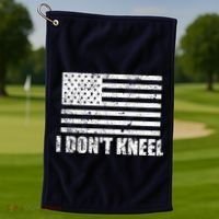 I Dont Kneel Distressed USA Flag Golf Towel thumb 1