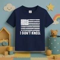 I Dont Kneel Distressed USA Flag Toddler T-Shirt thumb 3