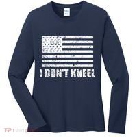 I Dont Kneel Distressed USA Flag Women's Long Sleeve Shirt thumb 0