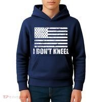 I Dont Kneel Distressed USA Flag Kids Hoodie thumb 4