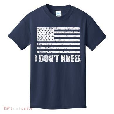 I Dont Kneel Distressed USA Flag Kids T-Shirt