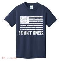 I Dont Kneel Distressed USA Flag Kids T-Shirt thumb 0