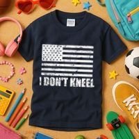 I Dont Kneel Distressed USA Flag Kids T-Shirt thumb 3