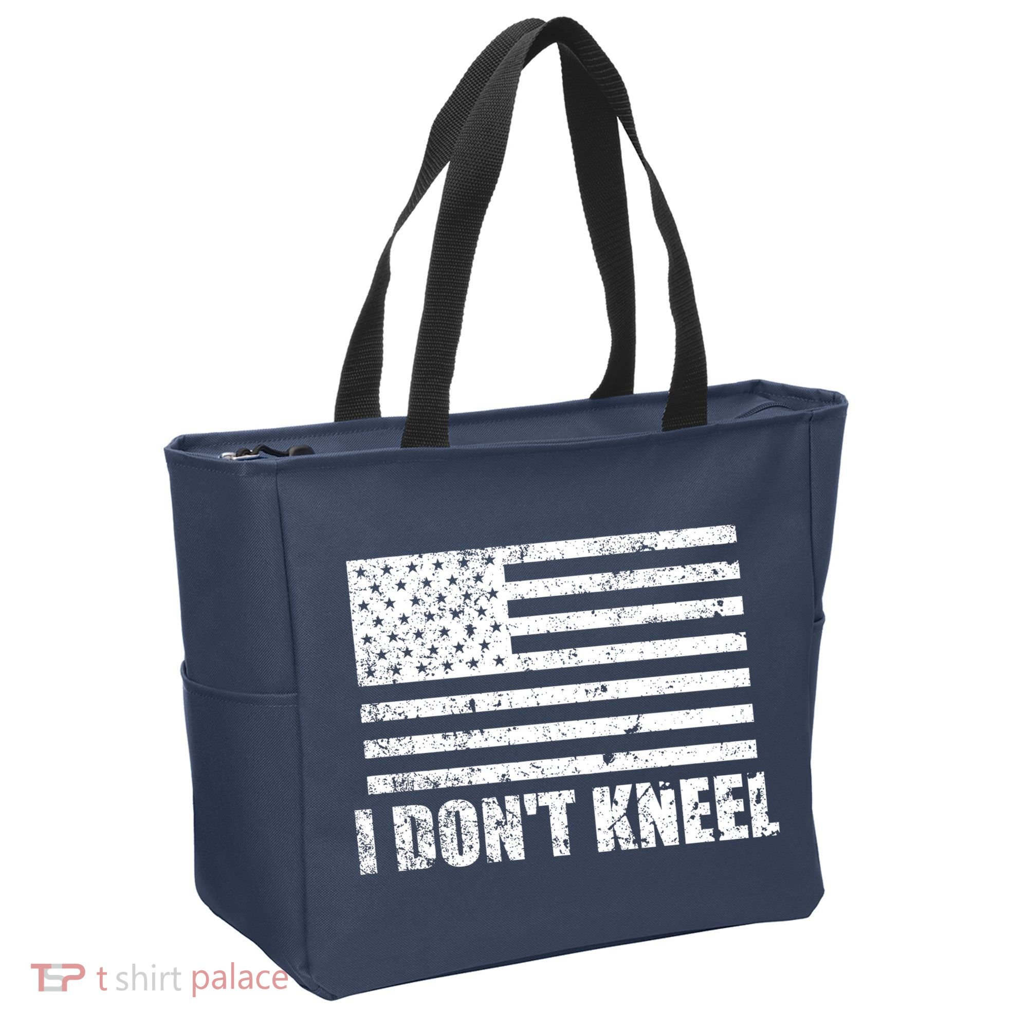 I Dont Kneel Distressed USA Flag Tote Bag