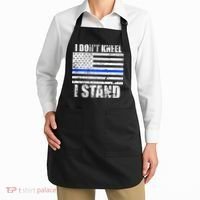 I Dont Kneel I Stand USA Blue Line Flag Apron thumb 2