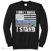 I Dont Kneel I Stand USA Blue Line Flag Sweatshirt thumb 0