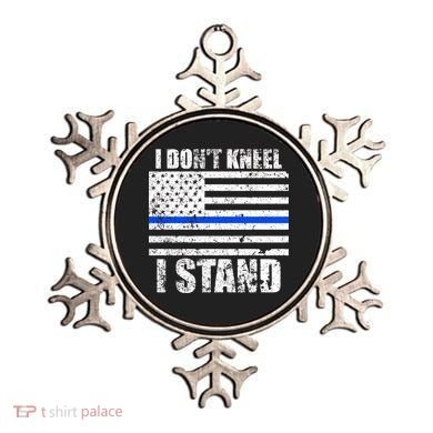I Dont Kneel I Stand USA Blue Line Flag Ornament