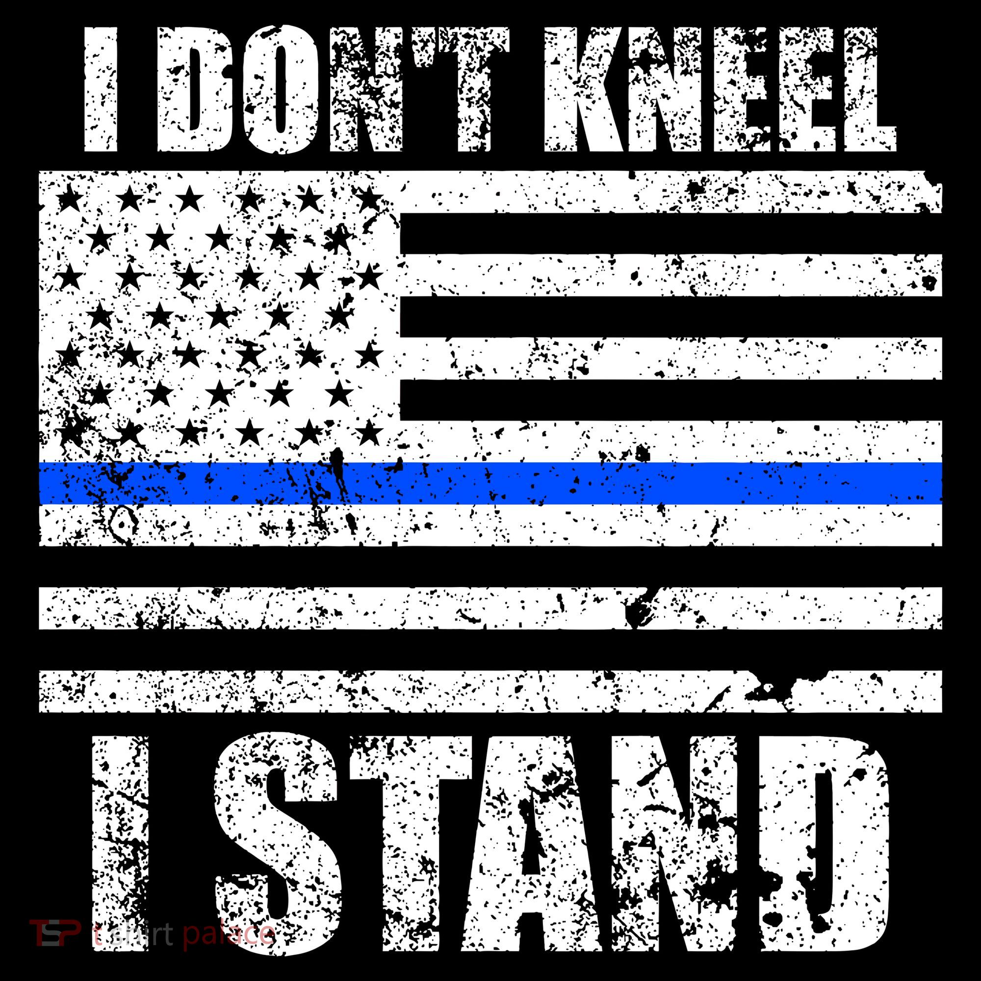 I Dont Kneel I Stand USA Blue Line Flag Women's Tank Top