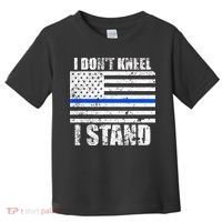 I Dont Kneel I Stand USA Blue Line Flag Toddler T-Shirt thumb 0