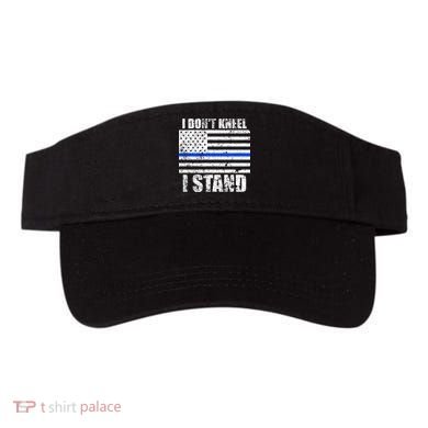 I Dont Kneel I Stand USA Blue Line Flag Visor