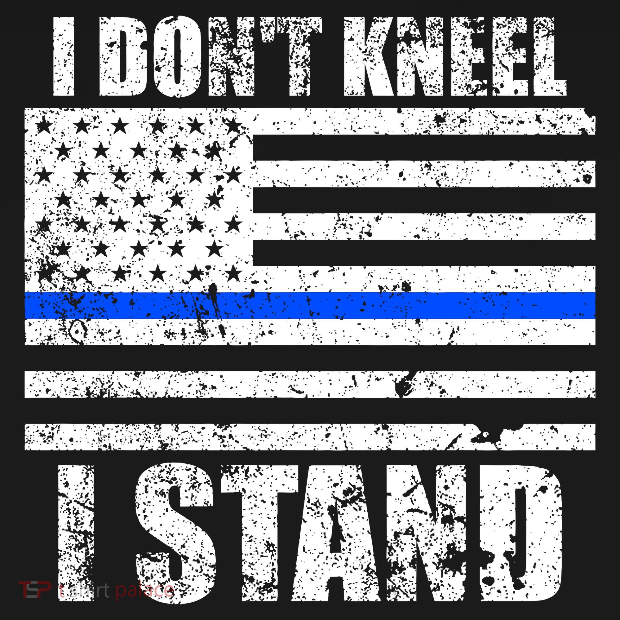I Dont Kneel I Stand USA Blue Line Flag Women's Long Sleeve Shirt